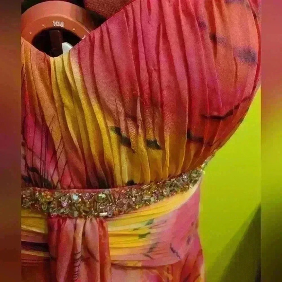 Tony Bowls Paris | Gorgeous Gown in Pinks and Oranges Size 16 - Picture 7 of 9